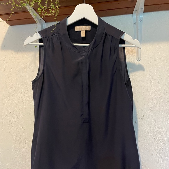 100% Silk Navy Tank Top - Picture 3 of 4